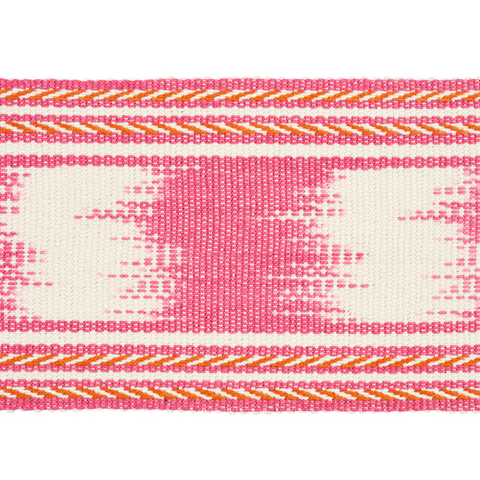 Schumacher Banyan Ikat Tape Pink Trim Sample 79301