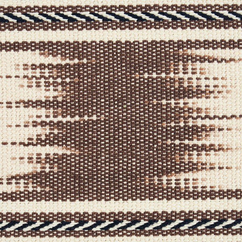 Schumacher Banyan Ikat Tape Brown Trim 79302