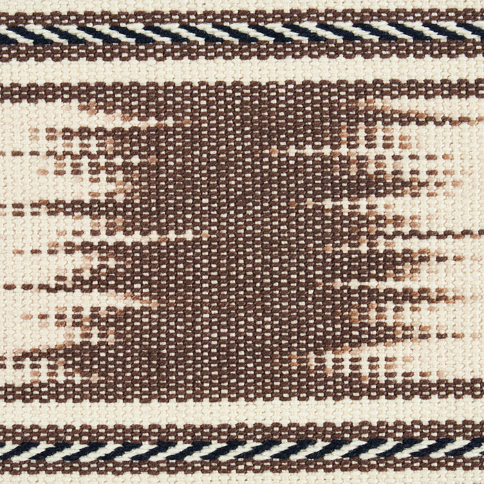 Schumacher Banyan Ikat Tape Brown Trim Sample 79302