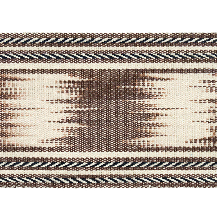 Schumacher Banyan Ikat Tape Brown Trim 79302