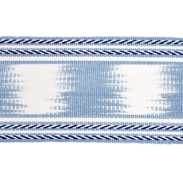 Schumacher Banyan Ikat Tape Sky Trim Sample 79304