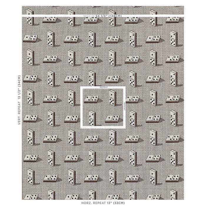 Schumacher Domino Epingle Brown Fabric 79322