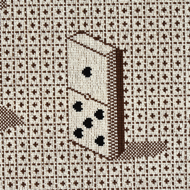 Schumacher Domino Epingle Brown Fabric 79322