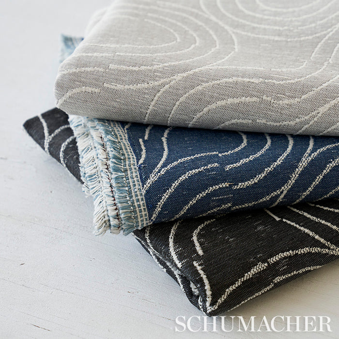 Schumacher Alma Indoor/Outdoor Carbon Fabric Sample 79400