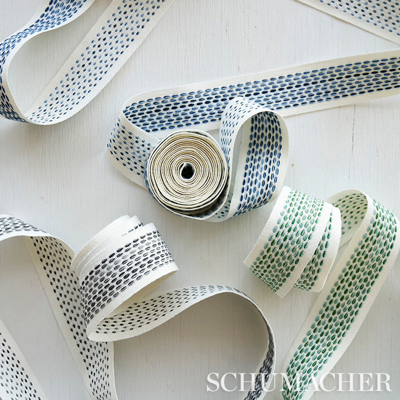 Schumacher Portola Tape Indoor/Outdoor Green Trim Sample 79420