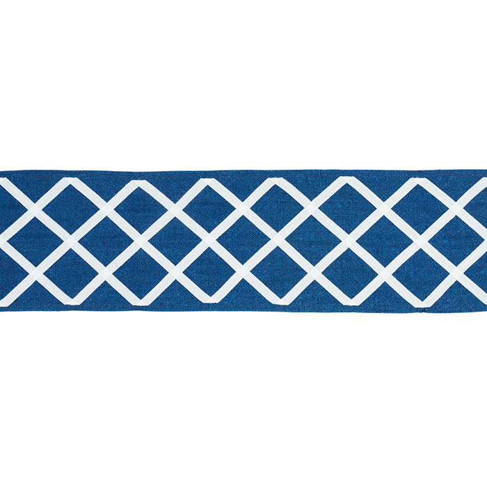 Schumacher Zella AppliqueD Tape Blue Trim Sample 79441