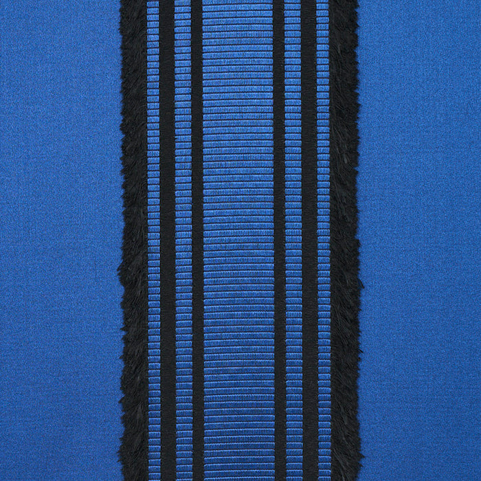 Schumacher Senza Satin Stripe Cobalt Fabric Sample 79450