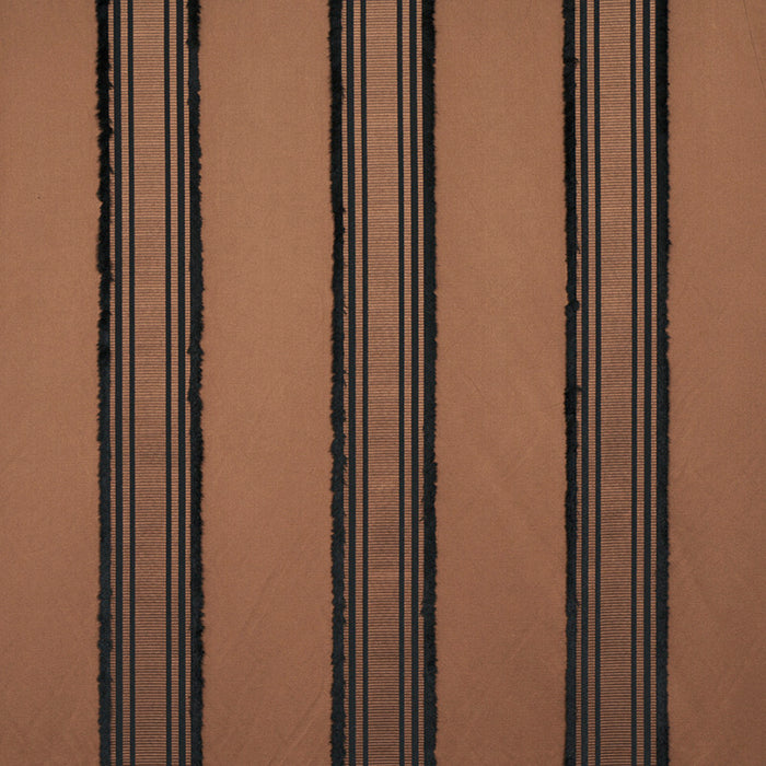 Schumacher Senza Satin Stripe Brown Fabric Sample 79451