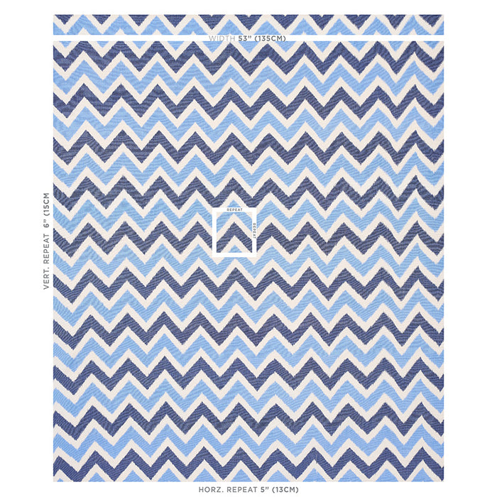 Schumacher Vedado Ikat Indigo Fabric 79460