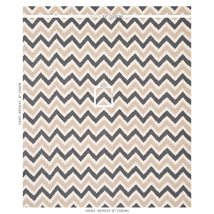 Schumacher Vedado Ikat Neutral Fabric Sample 79462