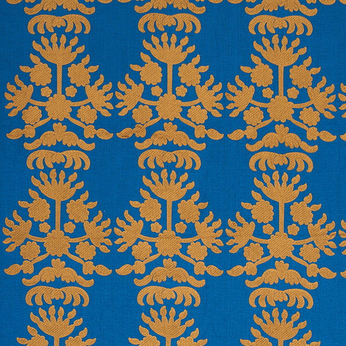 Schumacher Cybele Embroidery Blue Fabric 79470