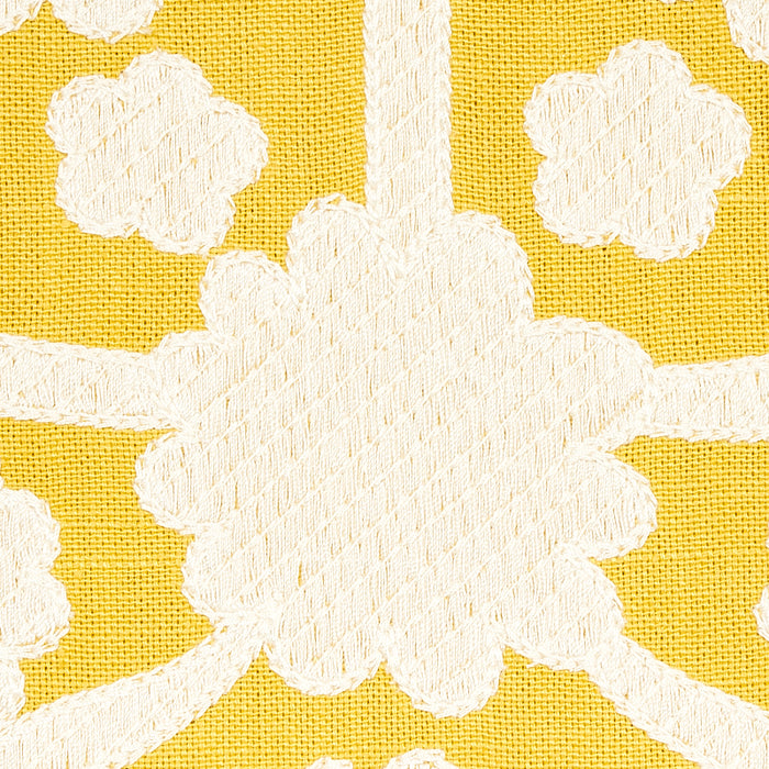 Schumacher Cybele Embroidery Yellow Fabric Sample 79471