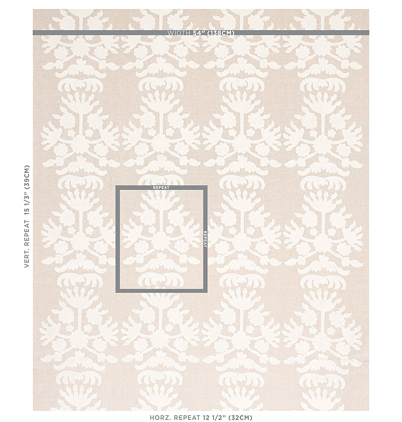 Schumacher Cybele Embroidery Natural Fabric 79472