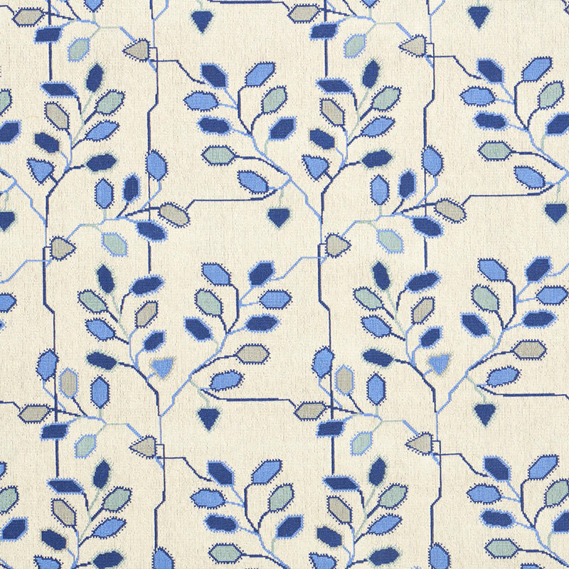 Schumacher Tumble Weed Epingle Delft Blue Fabric Sample 79510