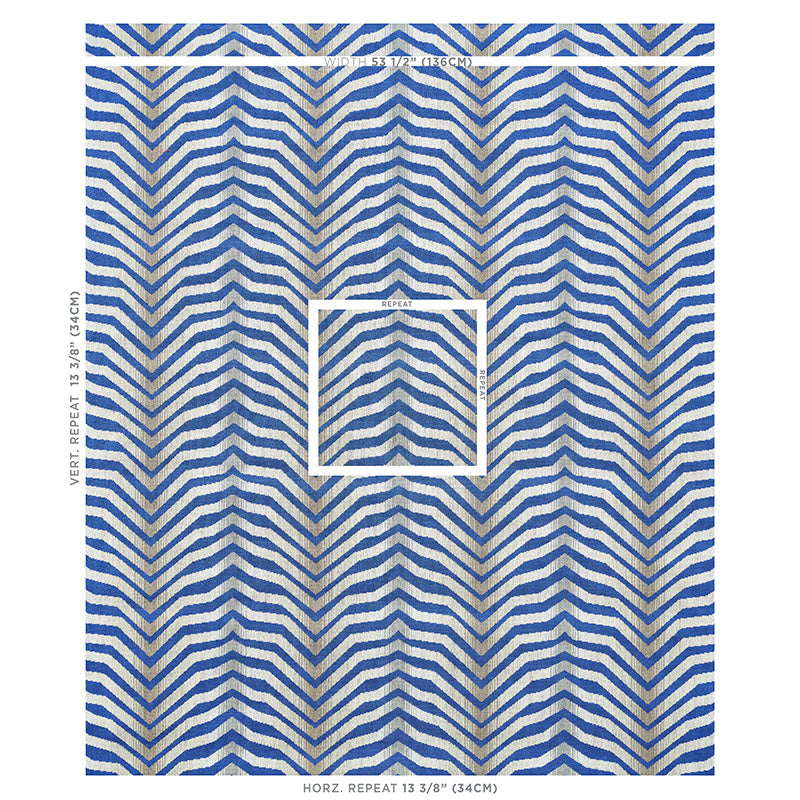 Schumacher Arcure Epingle Cobalt Fabric 79520