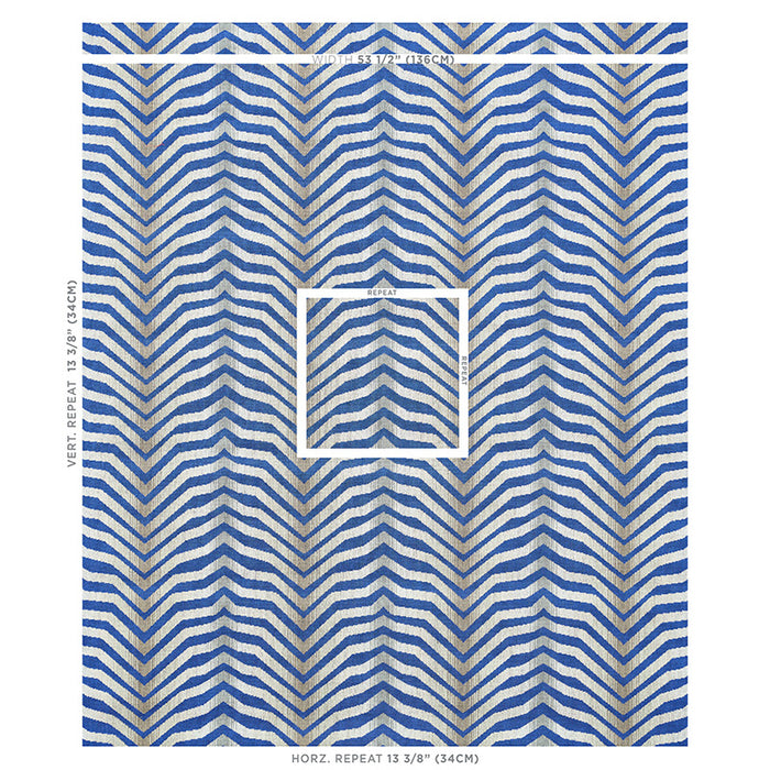 Schumacher Arcure Epingle Cobalt Fabric 79520