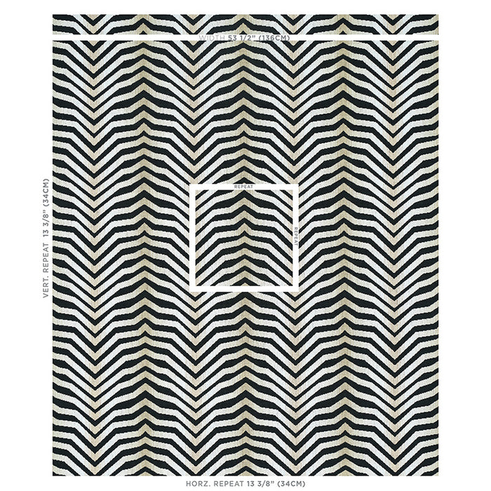 Schumacher Arcure Epingle Zebra Black Fabric Sample 79521