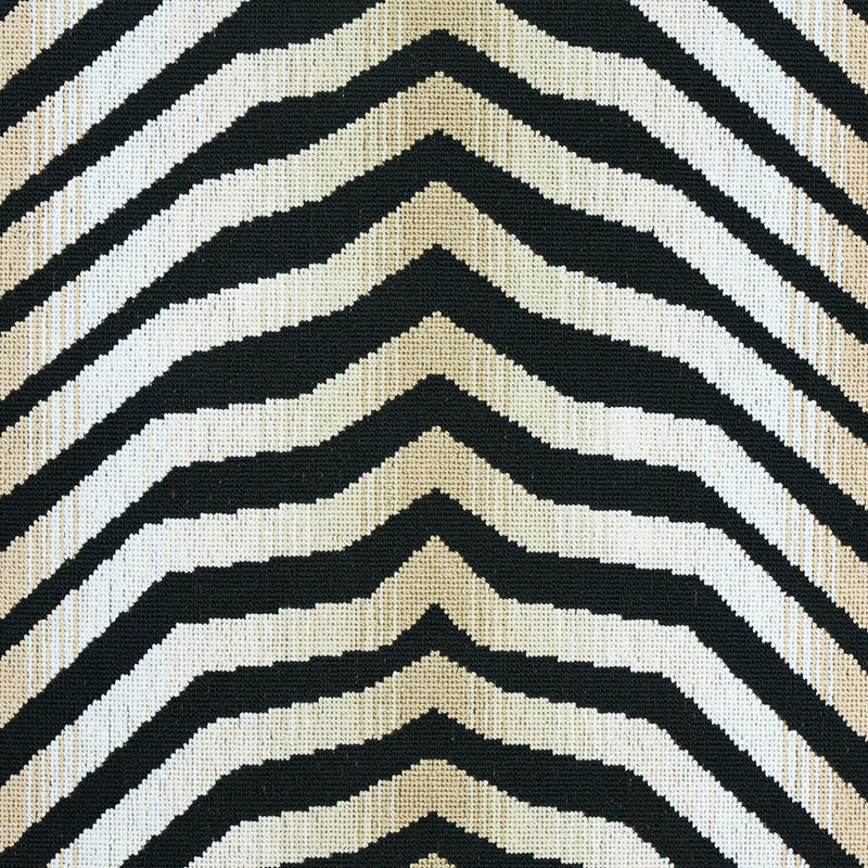 Schumacher Arcure Epingle Zebra Black Fabric Sample 79521