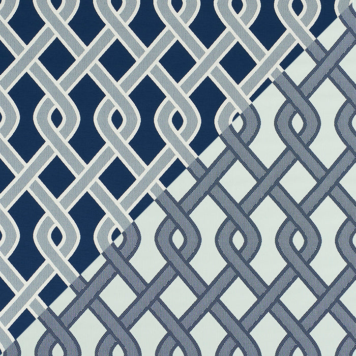 Schumacher Cleo Trellis Indoor/Outdoor Blue Fabric 79570