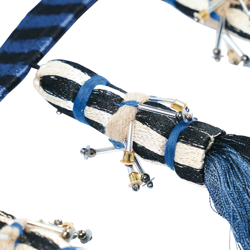 Schumacher Antony Tassel Trim Blue & Black Trim 79600