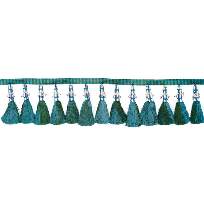 Schumacher Antony Tassel Trim Peacock & Green Trim 79601