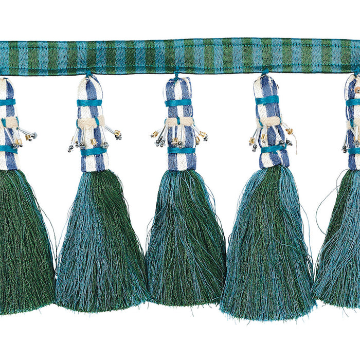 Schumacher Antony Tassel Trim Peacock & Green Trim Sample 79601