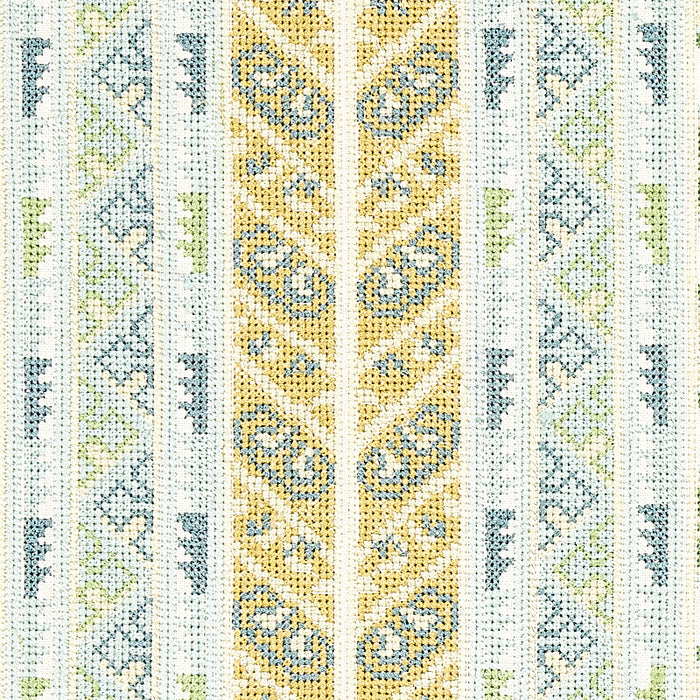 Schumacher Vinka Embroidery Mineral & Ivory Fabric 79620