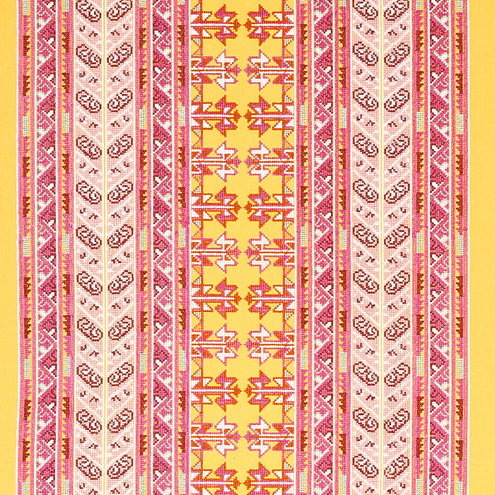 Schumacher Vinka Embroidery Pink & Yellow Fabric 79622