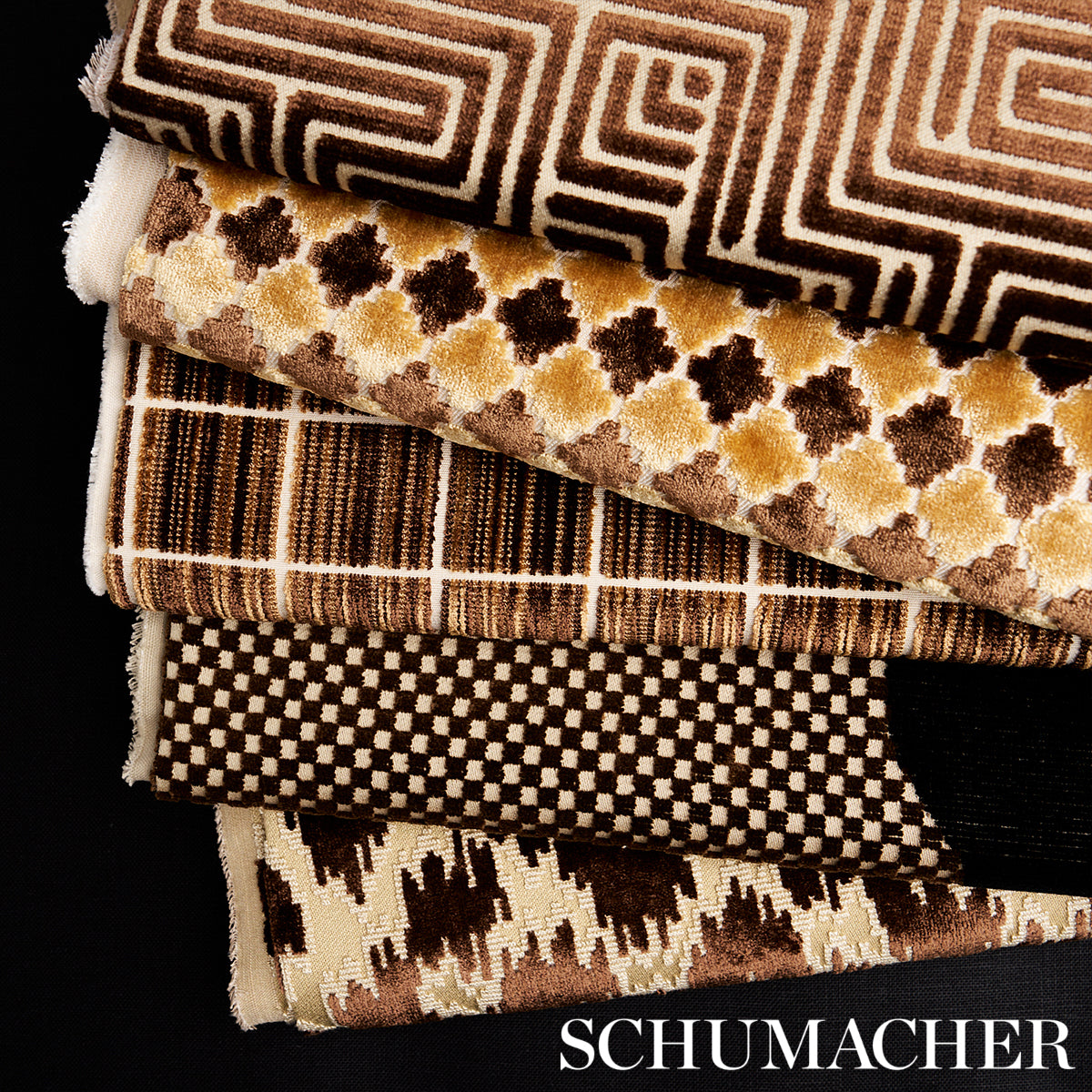 Schumacher Corneille Velvet Mocha Fabric Sample 79633