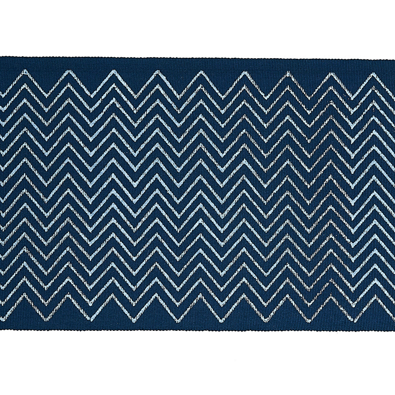 Schumacher Leora Hand Blocked Tape Indigo Trim Sample 79652