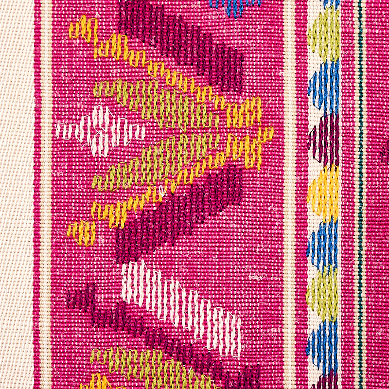 Schumacher Sandor Stripe Embroidery Magenta Fabric 79831