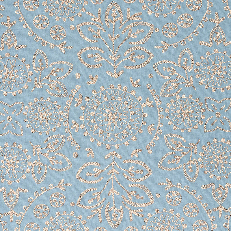 Schumacher Tiana Embroidery Chambray Fabric 79860