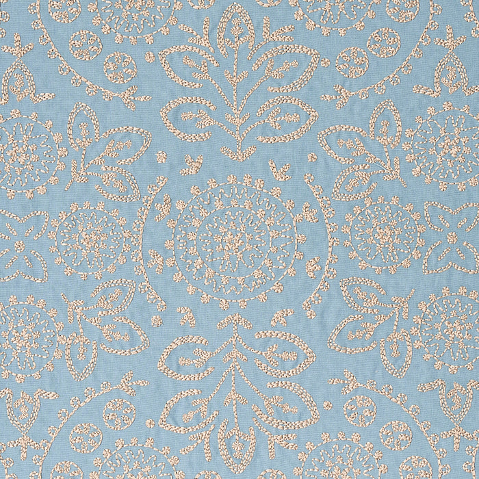 Schumacher Tiana Embroidery Chambray Fabric Sample 79860