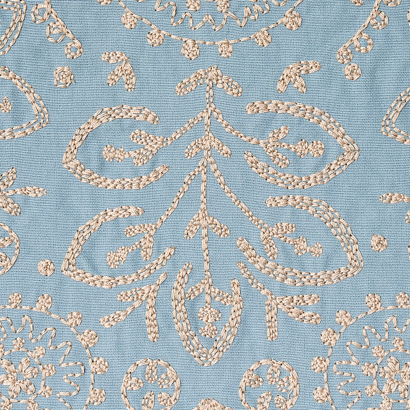 Schumacher Tiana Embroidery Chambray Fabric 79860