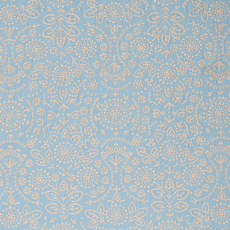 Schumacher Tiana Embroidery Chambray Fabric Sample 79860