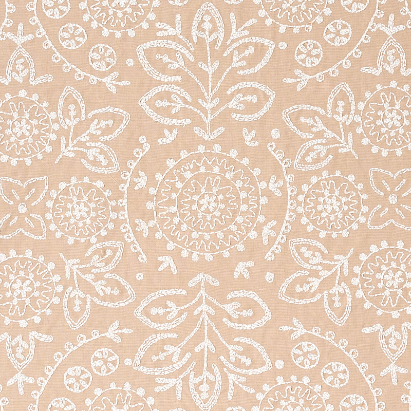 Schumacher Tiana Embroidery Natural Fabric 79861