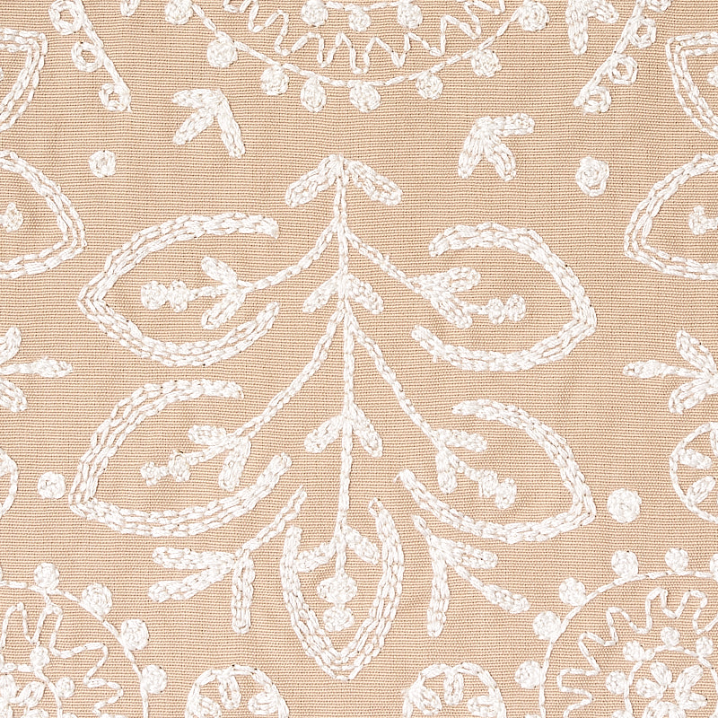 Schumacher Tiana Embroidery Natural Fabric 79861