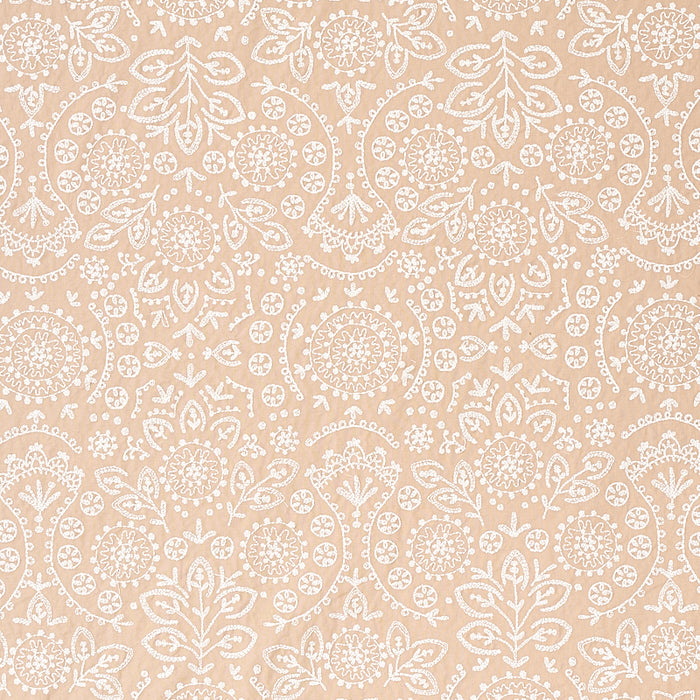 Schumacher Tiana Embroidery Natural Fabric Sample 79861