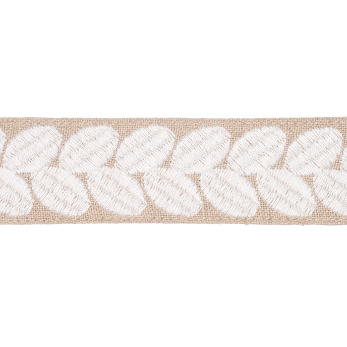 Schumacher Berkeley Tape Narrow Ivory On Natural Trim Sample 79914