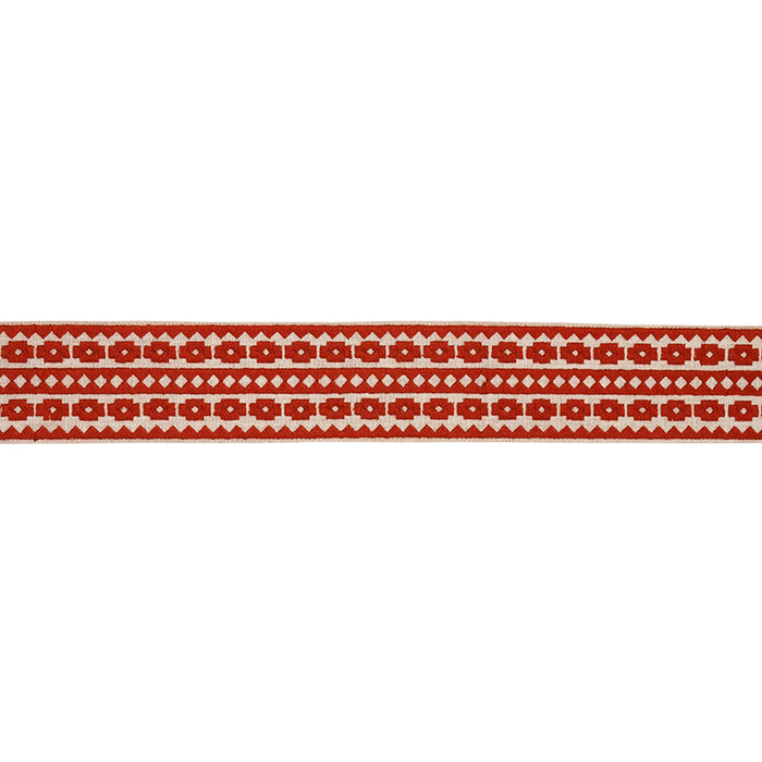 Schumacher Talitha Tape Terracotta On Natural Trim 79921