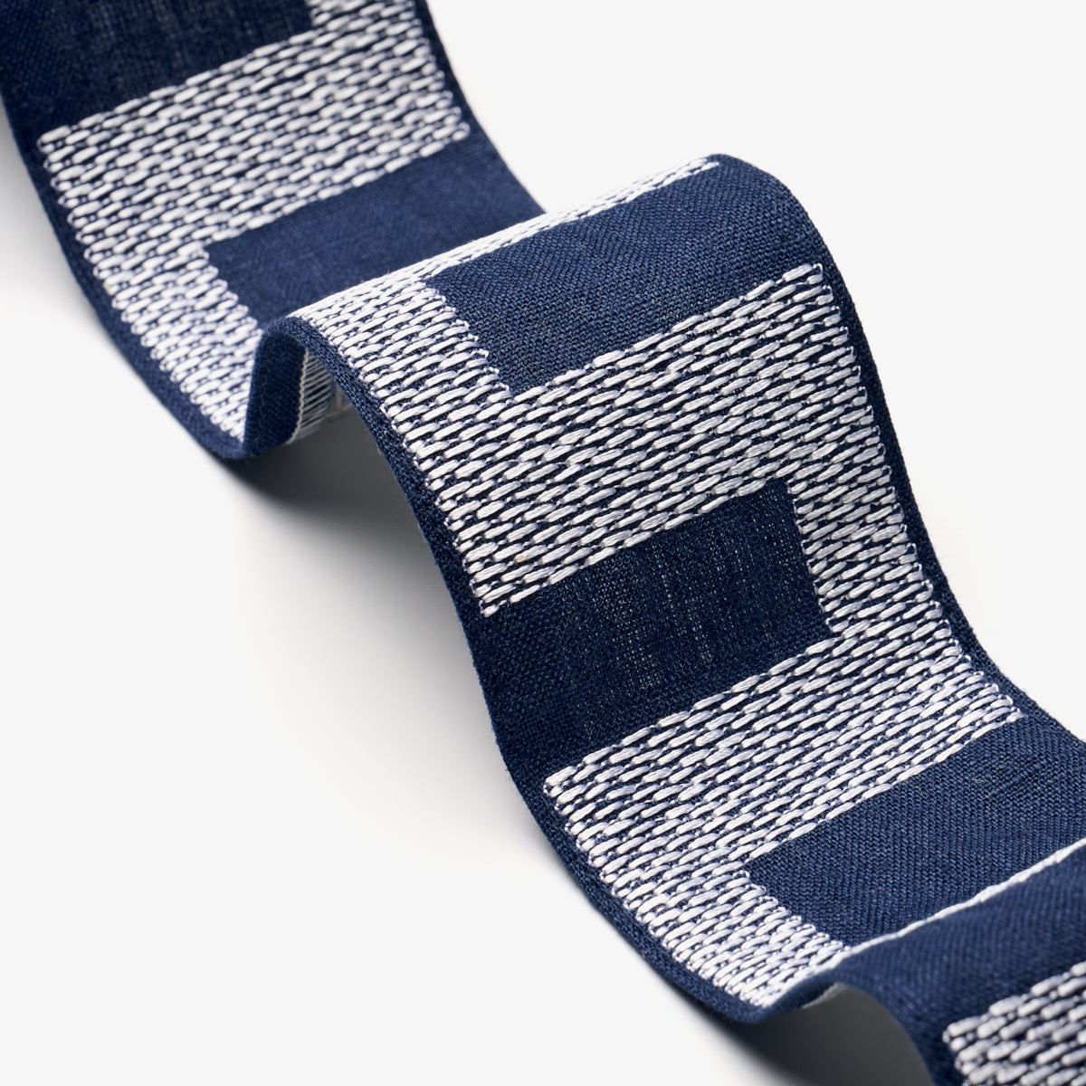 Schumacher Matrix Tape Navy Trim Sample 79933