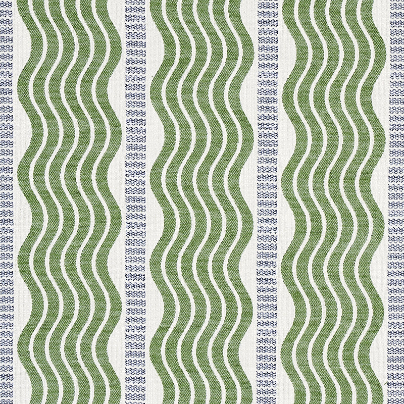 Schumacher Sina Stripe Green Fabric 79940