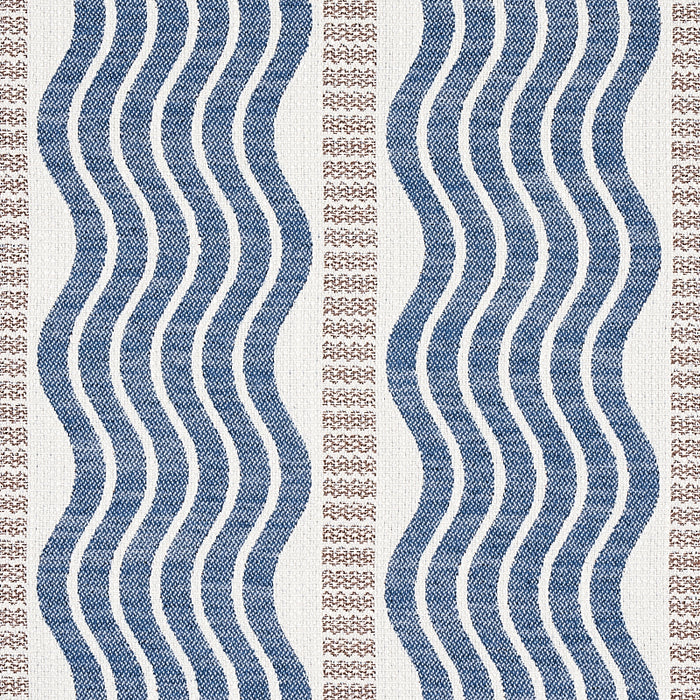 Schumacher Sina Stripe Blue Fabric Sample 79941