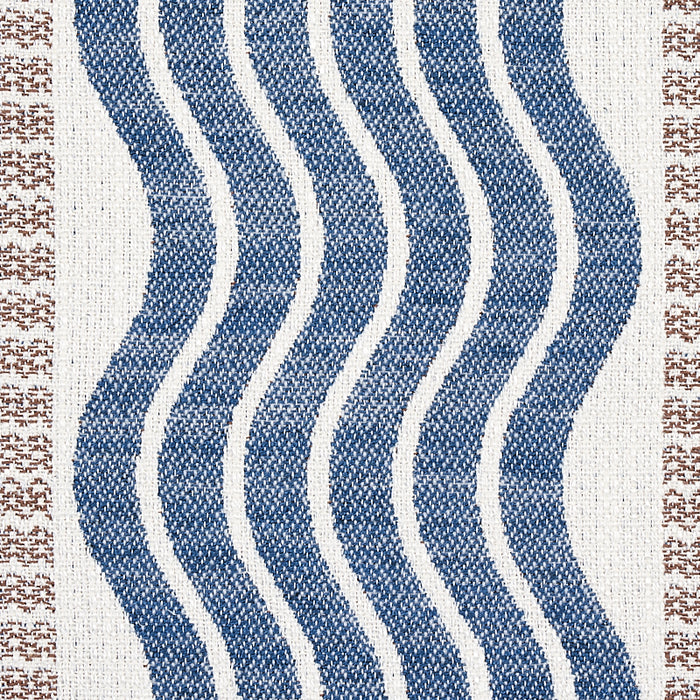 Schumacher Sina Stripe Blue Fabric 79941