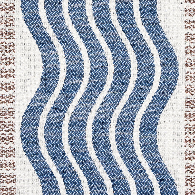 Schumacher Sina Stripe Blue Fabric Sample 79941