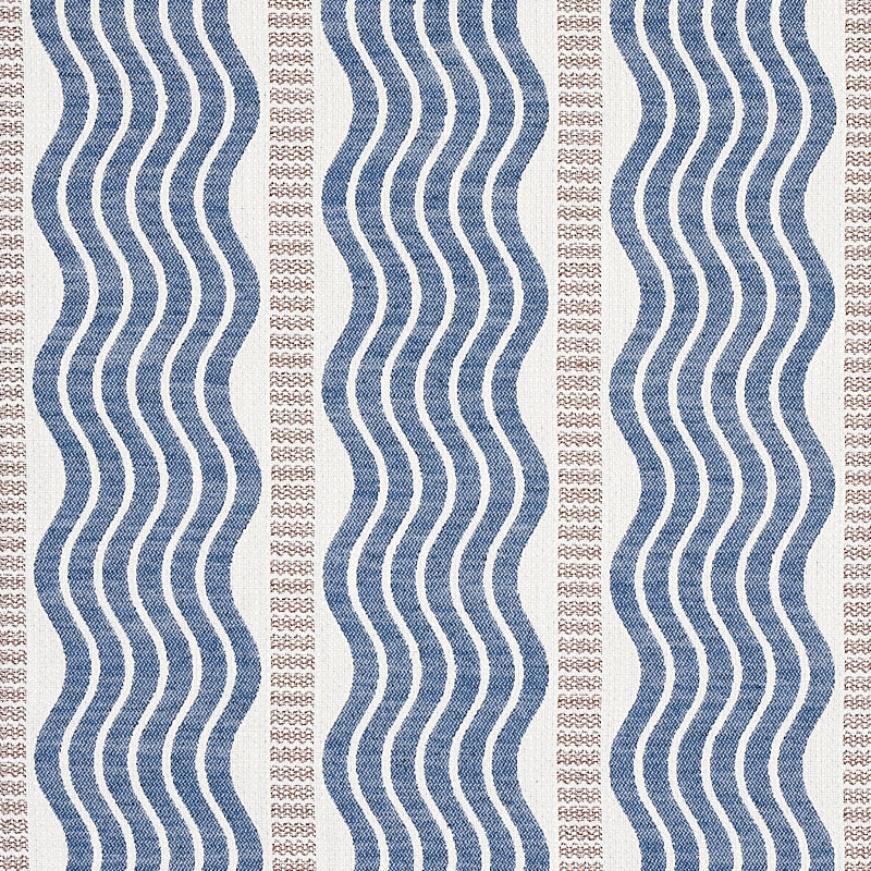 Schumacher Sina Stripe Blue Fabric 79941