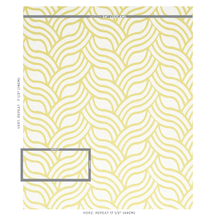 Schumacher Sangomar Applique Citron Fabric Sample 79950