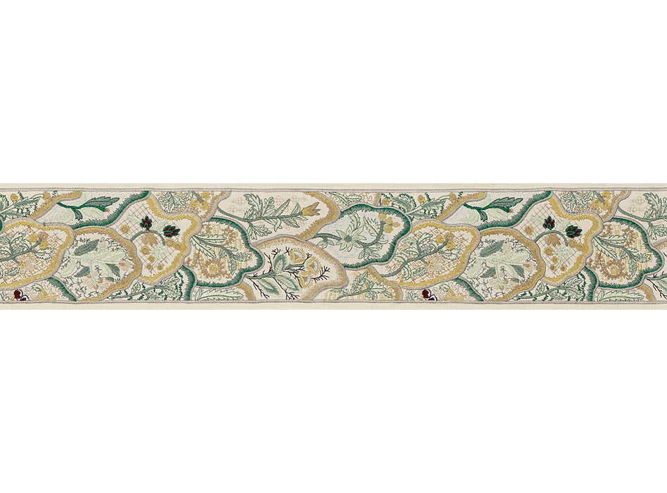 Braquenie Bordure Les Fleurs Du Bengale Jonquille Fabric B7645002