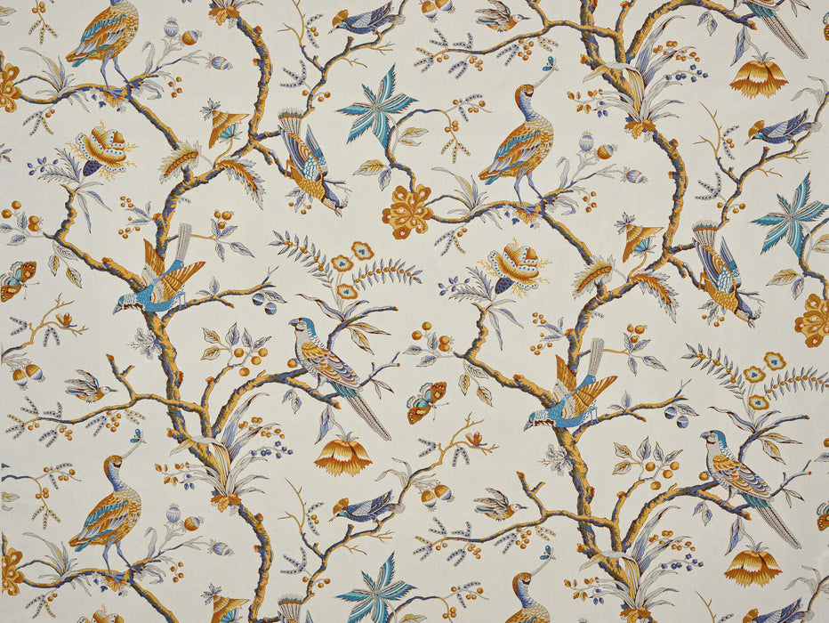 Braquenie La Valliere Bleu Ocre Fabric B7634002