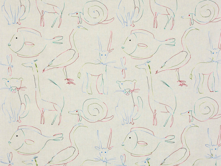 Pierre Frey Bestiaire Enchante Multicolore Fabric Sample F3558001